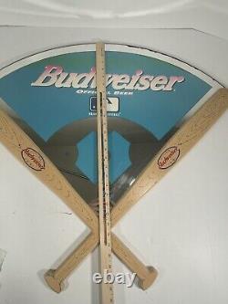 RARE budweiser official beer of major league baseball Bat Mirror in vgc Vintage