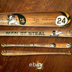 RICKEY HENDERSON OaklandA's Original Painted Art Bat by Mike Floyd 1/1 RICKEY HENDERSON OaklandA's Original Painted Art Bat by Mike Floyd 1/1