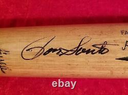 RON SANTO Signed 1960s Wilson Baseball Bat CHICAGO CUBS TEAM hof vtg 34