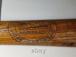 Rare 1950s Bruner Ivory Baseball Bat Arkansas Razorbacks Graphic Hope Arkansas