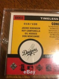 Rare 2001 Vintage Brooklyn Dodgers Jackie Robinson Team Combo Bat Relic #018/100