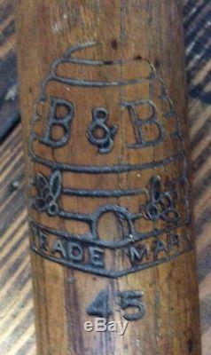 Rare Antique Vtg Early 20s 30s B&B #45 Beehive 32 Wood Baseball Bat Cracked