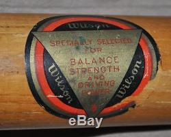 Rare Early 1900's Wilson DECAL Antique Baseball Bat Famous Player Model Vintage