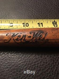 Rare Ken Wel Brand 14-1/2 Vintage Mini Baseball Bat Utica NY