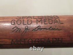 Rare Vintage Baseball Bat Spalding Gold Medal Autograph M J Donlin
