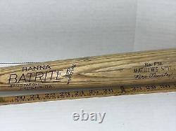 Rare Vintage Hanna Batrite Wood Baseball Bat 1950s Style No. FTA Mathews Eddie