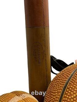 Rare Vintage Louisville Slugger Wooden Baseball Basketball Football Glove Lamp