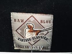 Rare Vintage Raw Blue Bomber Jacket Size L Men's 90's 80's Baseball Bat New York