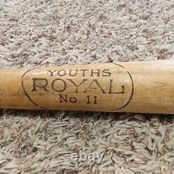 Rare Vintage Royal Youths No. 11 Wooden Baseball Bat 32 Antique