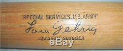 -Rare- WWII -Lou Gehrig- Vintage US Army Louisville Slugger Yankees Baseball Bat