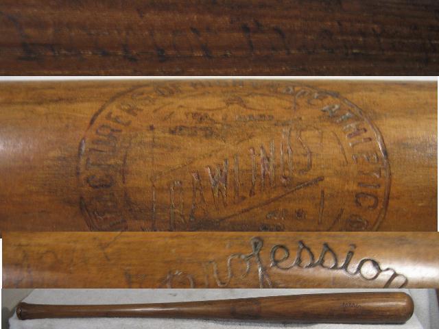 Rawlings Very Early Model 104 Vintage Game Used Bat Circa 1920's Aday