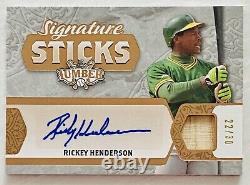 Rickey Henderson Auto 22/30 2022 Leaf Lumber Vintage Game Used Bat Autograph