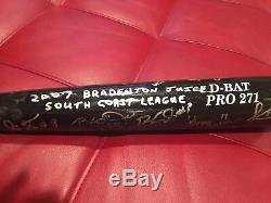 SCL Bradenton Juice Vintage Defunct Circa 2007 TEAM SIGNED Baseball Bat AAL1