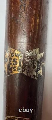 STUNNING VINTAGE FRANKIE FRISCH GOLD DECAL REACH SWITCH RESILITE BAT CIRCA 1920s