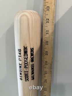 Scott Podsednik Brewers Game Used Bat 33 31 oz Louisville Slugger P146 No Knob