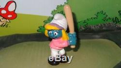 Smurfs Baseball Bat Smurfette Smurf 20186 Rare Vintage 1984 Figurine