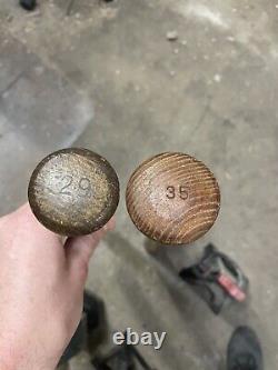 Two vintage antique wood baseball bats Adirondack Canada