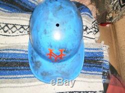 VINTAGE 1960s NEW YORK METS FIBERGLASS ABC BATTING HELMET BASEBALL GAME USED