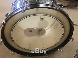 VINTAGE 1967 Ludwig BLACK OYSTER Drum Kit 4 Pc. Gull Wing Bass, Baseball Bat Muf