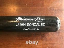 VINTAGE Juan Gonzalez Game un Used MIZUNO Uncracked Bat TEXAS RANGERS