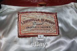 VTG Louisville Slugger H&B Baseball Bat Bomber Letterman Jacket Coat Sz L
