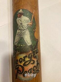 Very Old 34 Ty Cobb Hof Georgia Peach Decal L. S. Baseball Bat, Rare, USA