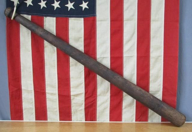 Vintage 1880s Antique Wood Baseball Bat Round Grip Knob Huge! 38 Very Rare