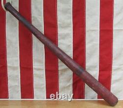 Vintage 1890s Antique Wood Baseball Bat Red Finish Ring Bat 26 Victorian Rare