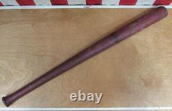 Vintage 1890s Antique Wood Baseball Bat Red Finish Ring Bat 26 Victorian Rare