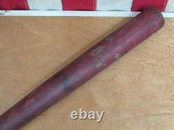 Vintage 1890s Antique Wood Baseball Bat Red Finish Ring Bat 26 Victorian Rare