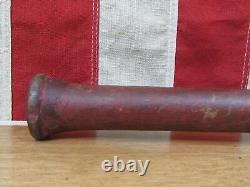 Vintage 1890s Antique Wood Baseball Bat Red Finish Ring Bat 26 Victorian Rare