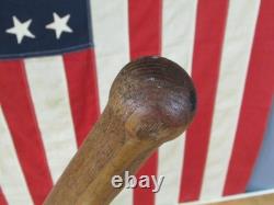 Vintage 1890s Antique Wood Baseball Bat Round Grip Knob Flat Top 32 Rare 1880s Vintage 1890s Antique Wood Baseball Bat Round Grip Knob Flat Top 32 Rare 1880s