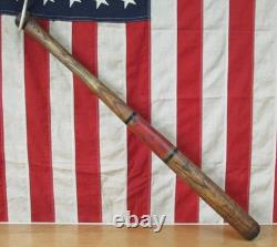 Vintage 1900s Antique Wood Baseball 3 Ring Bat Red/Black Reach 30 Rare 1910s