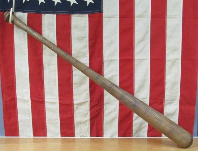 Vintage 1900s Antique Wood Baseball Bat Production Pattern Model Hand Turned 35