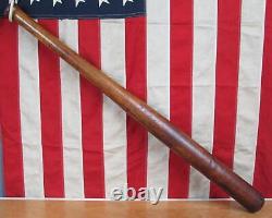 Vintage 1900s Antique Wood Town Baseball Bat Hand Turned Homemade 35 Folk Art