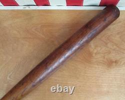 Vintage 1900s Antique Wood Town Baseball Bat Hand Turned Homemade 35 Folk Art