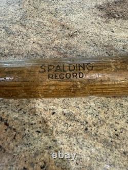 Vintage 1908-1914 ERA Spalding Record Wooden Baseball Bat Very Used In The ERA