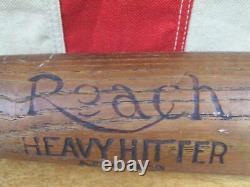 Vintage 1910s AJ Reach Co. Wood Baseball Bat Heavy Hitter No. 82 Model 35 Antique