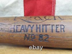 Vintage 1910s AJ Reach Co. Wood Baseball Bat Heavy Hitter No. 82 Model 35 Antique