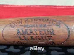 Vintage 1910s Edw. K. Tryon Co. Wood'Amateur League' Baseball Bat 33 Antique