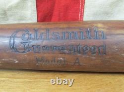 Vintage 1910s Goldsmith Guaranteed Antique Wood Baseball Bat Model A 34 Nice Vintage 1910s Goldsmith Guaranteed Antique Wood Baseball Bat Model A 34 Nice