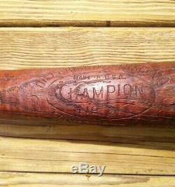 Vintage 1910s Hillerich & Bradsby Champion Wood Baseball Bat No. 8 Antique 32.75