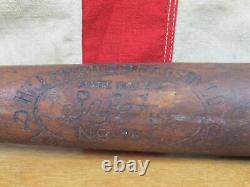 Vintage 1910s Hillerich & Bradsby Wood Safe Hit Baseball Bat Professional Decal