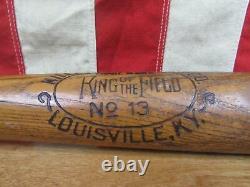 Vintage 1910s King Of The Field H&B Wood Decal Baseball Bat Regulation League 34
