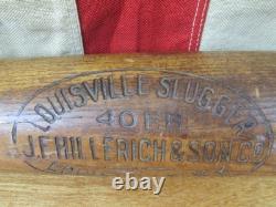 Vintage 1910s Louisville Slugger Baseball Bat HOF Frank Home Run Baker Decal 33