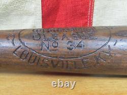 Vintage 1910s Professional League Wood Baseball Bat Hillerich & Bradsby Co. 33