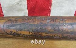 Vintage 1910s Sanford Bat Co. Wood Baseball Bat League Model 45 Jos. E. Miller 35