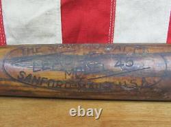 Vintage 1910s Sanford Bat Co. Wood Baseball Bat League Model 45 Jos. E. Miller 35