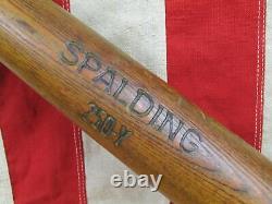 Vintage 1910s Spalding Wood Antique Baseball Bat 250Y Model 35 Great Shape