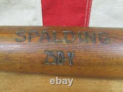 Vintage 1910s Spalding Wood Antique Baseball Bat 250Y Model 35 Great Shape